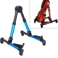 Eenvoudige opvouwbare verticale gitaar viool Ukulele beugel muziekinstrument Stand(Blue) - thumbnail