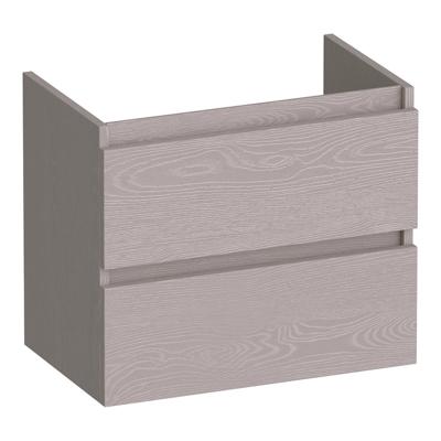 Brauer Joy - Onderkast Ondiep - 60 cm - met 2 Softclose Lades Greeploos en 1 Sifon Uitsparing - Timber Greige