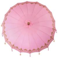 Parasol Anders Roze x 260 cm Katoen en massief hout - thumbnail