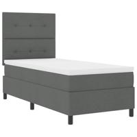 Boxspringbed met Matras & LED in donkergrijs, 100 x 200 cm, stof - thumbnail