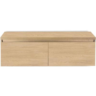 Frozen Badmeubelset 140 cm - Greeplijst in Kleur - Inclusief Wastafelbovenblad Casella Oak