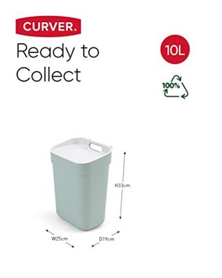 Curver ready to collect prullenbak 10 liter groen-lichtgrijs