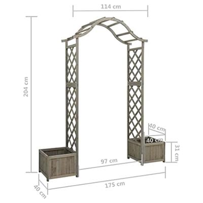 VidaXL Pergola met plantenbak massief vurenhout grijs VidaXL Pergola met plantenbak massief vurenhout grijs