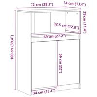 Dressoir met LED 72x34x100 cm bewerkt hout betongrijs - thumbnail