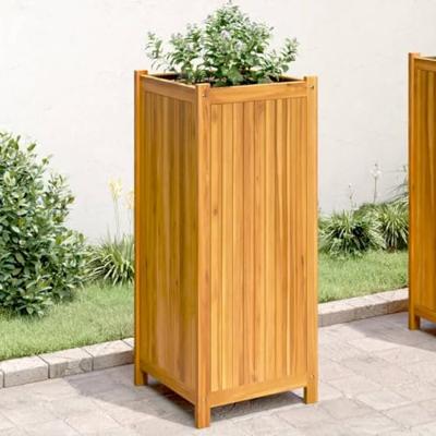 VidaXL Plantenbak met voering 42x42x100 cm massief acaciahout