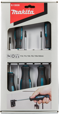 Makita Accessoires Schroevendraaierset 5-delig torx - E-13530 - E-13530 Makita Accessoires Schroevendraaierset 5-delig torx - E-13530 - E-13530