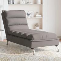 Chaise longue met kussens stof taupe - thumbnail