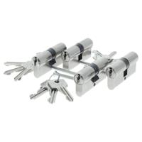 Starx Starx profielcilinder gelijksluitend (3x) vernikkeld - 60 (30/30) mm - thumbnail