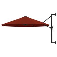 Wandparasol met metalen paal 300 cm terracottakleurig - thumbnail