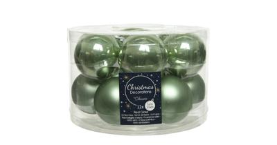 Decoris Kerstballen glas 12st groen 5cm Decoris Kerstballen glas 12st groen 5cm