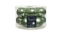 Decoris Kerstballen glas 12st groen 5cm - thumbnail