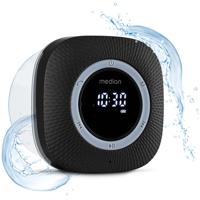 MEDION P66096 Douche radio met Bluetooth (badkamerradio, FM radio, zuignap, LED display, IPX6 waterproof, geïntegreerde oplaadbare batterij, MD43884) zwart - thumbnail