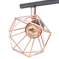 Plafondlamp met 4 spotlights E14 zwart en koper - thumbnail