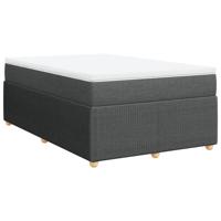 Boxspring met matras stof donkergrijs 140x200 cm - thumbnail