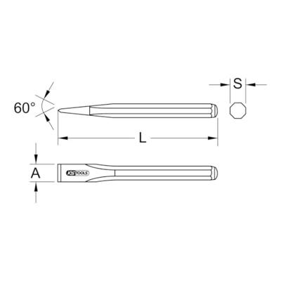 KS Tools Beitel voor elektriciens, 8-kant, 14 x 250 mm 1620264