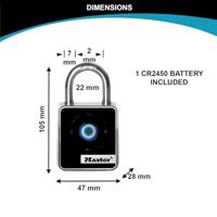 Bluetooth-hangslot - MASTER LOCK - 4401EURLHEC - Lange handgreep - thumbnail