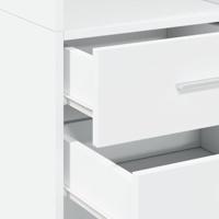 Hoge kast 40x42,5x185 cm bewerkt hout wit - thumbnail