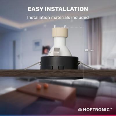 Set van 6 Porto - Smart inbouwspot - IP44 waterdicht - 5,5 Watt 345 Lumen - Wifi + Bluetooth - RGBWW - GU10 - Google Home, Amazon Alexa en Siri - Voor binnen, buiten en badkamer - Zwart Set van 6 Porto - Smart inbouwspot - IP44 waterdicht - 5,5 Watt 345 Lumen - Wifi + Bluetooth - RGBWW - GU10 - Google Home, Amazon Alexa en Siri - Voor binnen, buiten en badkamer - Zwart