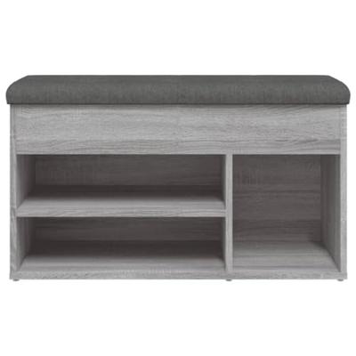 Schoenenbank 82x32x45,5 cm bewerkt hout grijs sonoma