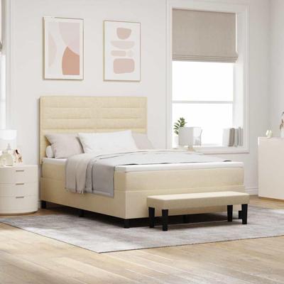 Boxspringbed met matras met hoofdeinde Crème 160 x 200 cm Stof