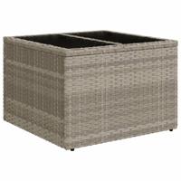 9-delige Loungeset met kussens poly rattan lichtgrijs - thumbnail