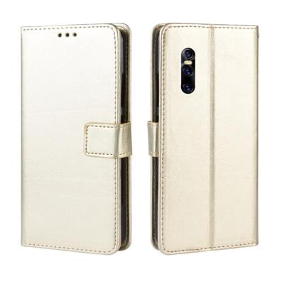 Retro Crazy Horse textuur horizontale Flip lederen case voor VIVO V15 Pro met houder & kaartsleuven & fotolijstjes (goud)