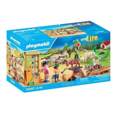 PLAYMOBIL 72007 Ontdek de boerderijdieren, de dierentuin, 63 onderdelen, geschikt voor kinderen vanaf 4 jaar
