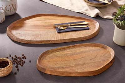 Set van 2 massieve dienbladen AMAZONAS 56 cm handgemaakt mangohout - 41366