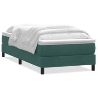 Boxspring met matras fluweel donkergroen 90x210 cm - thumbnail