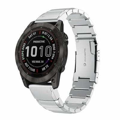 By Qubix - Stainless steel schakelband - Zilver - Compatible met Garmin Instinct 3-50mm - Compatible Garmin bandje