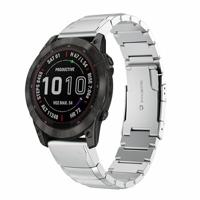 By Qubix - Stainless steel schakelband - Zilver - Compatible met Garmin Instinct 3-50mm - Compatible Garmin bandje - thumbnail