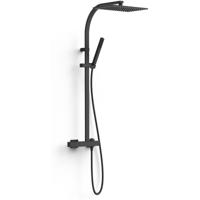 Regendouche set Tres Slim | Opbouw | Mengkraan | 2-weg | Vierkant | Zwart mat - thumbnail