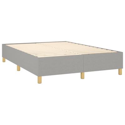 Boxspring met matras stof lichtgrijs 140x200 cm - thumbnail