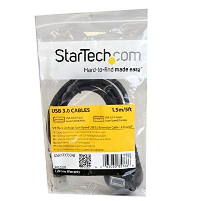 USB-kabel Startech USB3SEXT5DKB Zwart