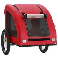 Hondenfietstrailer oxford stof en ijzer rood - thumbnail