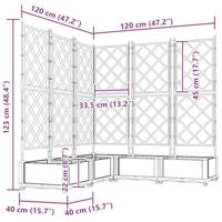 Tuin Bloempot 5 pcs Grijs 120 x 120 x 125,5 cm Staal - thumbnail