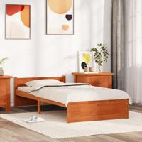 Bedframe met hoofdeinde Wasbruin 75 x 190 cm Massief grenenhout - thumbnail