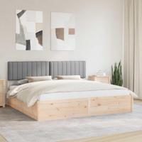 Bedframe met Gevoerd Hoofdgedeelte Lichtgrijs 200 x 200 cm - thumbnail