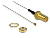 Delock WiFi-antenne Aansluitkabel [1x RPSMA-bus - 1x IPEX-stekker] 0.2 m Grijs - thumbnail