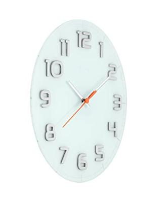 NeXtime ne-8817wi wandklok dia. 30 x 3.5 cm, glass, white, 'classy round'