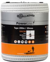 Gallagher PowerLine lint 20mm wit 200m - 106236 106236 - thumbnail
