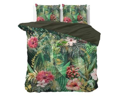 Dreamhouse Bedding Mentha dekbedovertrek - 2-persoons (200x200/220 cm + 2 slopen) - Katoen satijn - Green Dreamhouse Bedding Mentha dekbedovertrek - 2-persoons (200x200/220 cm + 2 slopen) - Katoen satijn - Green