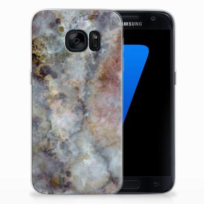 Samsung Galaxy S7 | TPU | Siliconen hoesje | Marmer Grijs