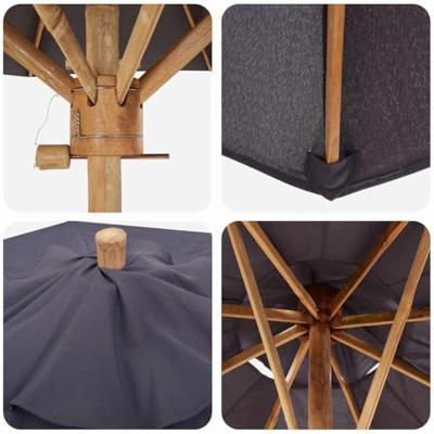 VidaXL Tuinparasol donkergrijs ø 270 x 260 cm bamboe VidaXL Tuinparasol donkergrijs ø 270 x 260 cm bamboe