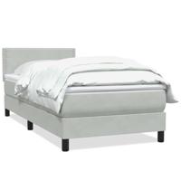 Boxspring met matras fluweel lichtgrijs 90x210 cm - thumbnail