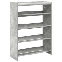 VidaXL Schoenenrek 60x25x81 cm bewerkt hout betongrijs - thumbnail