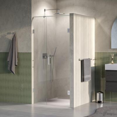 Brauer Void - Nisdeur - 2-Delig - Helder Glas - 90 x 200 cm - Omkeerbaar - met Draaideur 60 cm - Aan Muur - incl. Glascoating - PVD RVS-Kleurig