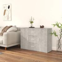 Dressoir 91x29,5x65 cm bewerkt hout betongrijs - thumbnail