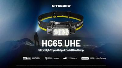 NiteCore HC65 UHE Hoofdlamp werkt op een accu LED 2000 lm 82 h 152 g