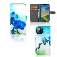Apple iPhone 14 Hoesje Orchidee Blauw - Cadeau voor je Moeder - thumbnail